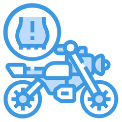 Tire Pressure blue outline icon