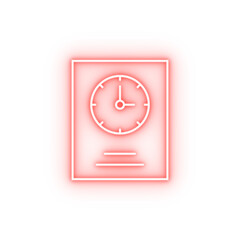 Time book clock neon icon