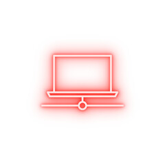 connection laptop neon icon