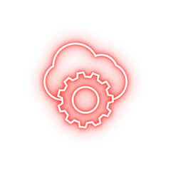 cloud based configuration store neon icon
