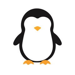 Cute Penguin Wild Animal in Animated Cartoon Vector Illustration