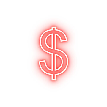 dollar neon icon