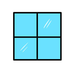 blue glass window illustration