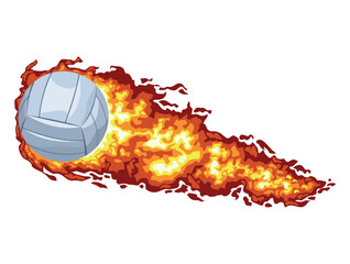 volleyball ball on fire