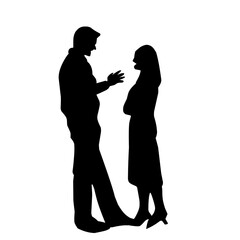 People Communicating Vector Silhouette