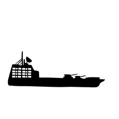 Obraz premium warship silhouette