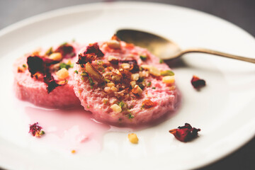 Rose Bread Rasmalai is the tweaked version of traditional Ras malai using bread slices