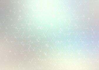 Abstract triangular net geometric background light pearlescent glow effect. Subtle irregular plexus pattern.