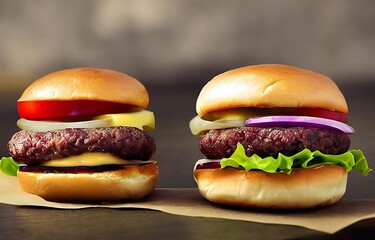 hamburger on black background - tasty mini burger