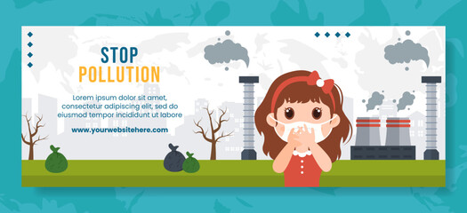 National Pollution Prevention Day Cover Flat Cartoon Hand Drawn Templates Illustration