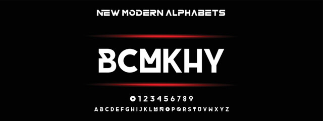 BCMKHY  Minimal urban font. Typography with dot regular and number. minimalist style fonts set. vector illustration