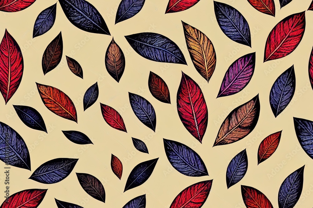 Poster abstract animals and leaves print seamless pattern. colored pattern ready for textile prints. abstra