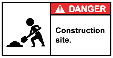 There is construction ahead. construction site.,Sign danger