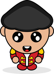 cute spanish country boy mascot character cartoon vector illustration