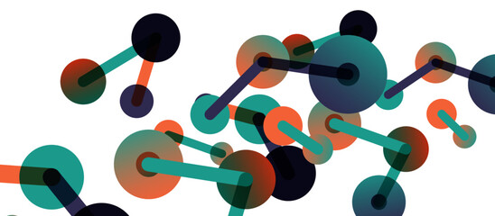 Abstract background. Round dots connected by lines. Trendy techno business template for wallpaper, banner, background or landing