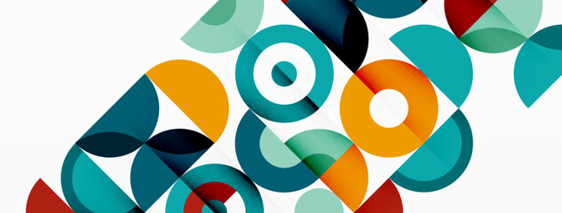 Colorful circle abstract background. Minimal geometric template for wallpaper, banner, presentation