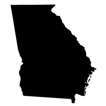 recommend clip art: Black vector image of the U.S. state of Georgia.