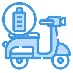 Battery blue outline icon