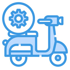Gear blue outline icon