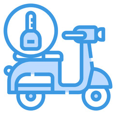 Key blue outline icon