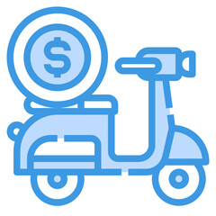 money blue outline icon