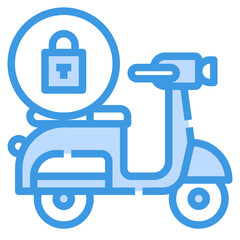 padlock blue outline icon