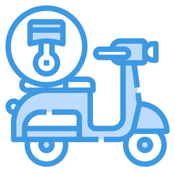 recommend clip art: Piston blue outline icon
