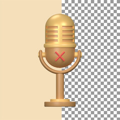 Microphone Icon in 3d render for graphic asset web presentation or other