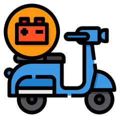 Fototapeta premium Battery filled outline icon