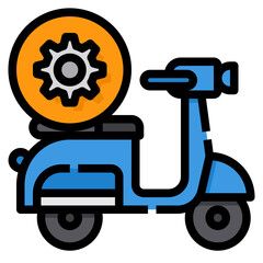 Gear filled outline icon