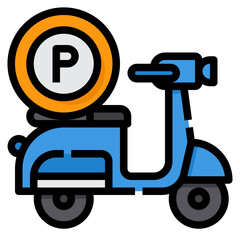 parking filled outline icon