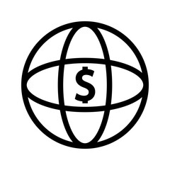 Globe with dollar icon color editable