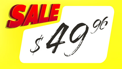 Sale supermarket or store banner. Editable price card for promotion.