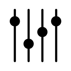 Equalizer icon. Drop shadow silhouette symbol color editable