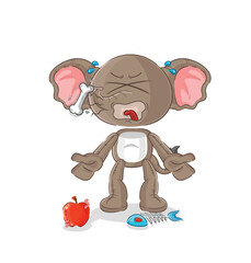 elephant burp mascot. cartoon vector