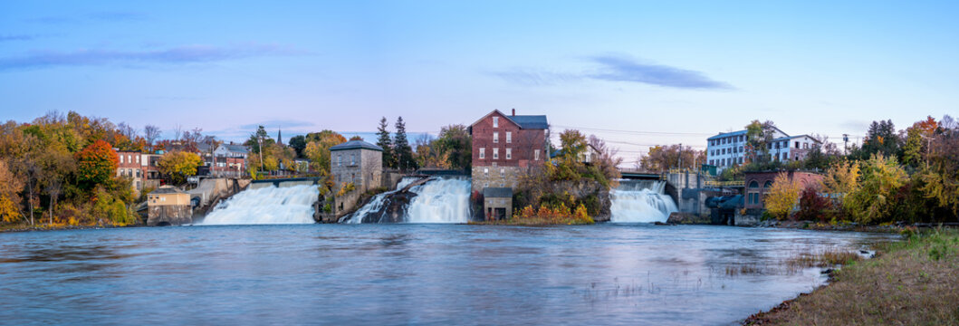 Waterfalls Vergennes at autumn in Vermont