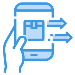 delivery blue outline icon