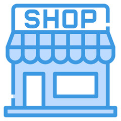 shop blue outline icon