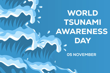 world tsunami awareness day 5 november illustration background