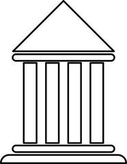  Bank building icon. Court building icon isolated. Museum vector illustration - Vector 