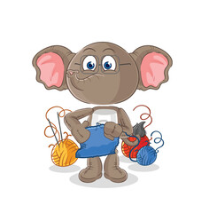 elephant tailor mascot. cartoon vector