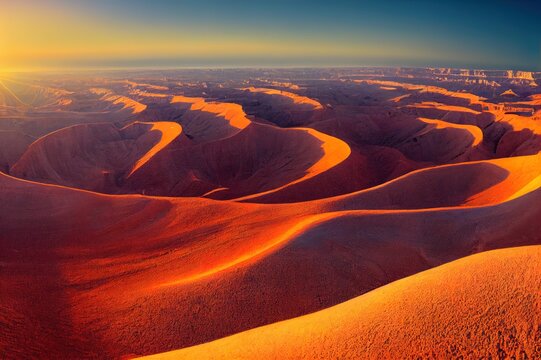 Panorama of the canyon desert. Canyon desert panoramic landscape. Canyon desert panorama. Decert in canyon panoramic landscape