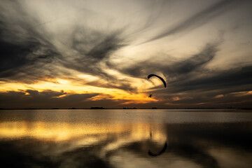 A Lagoon landscape during sunset.