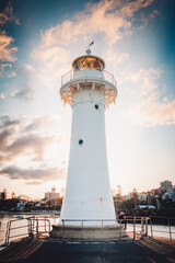 lighthouse at dusk