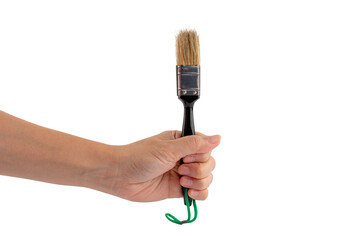 hand with paint brush isolated on a transparent background
