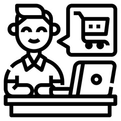 shopping online outline icon