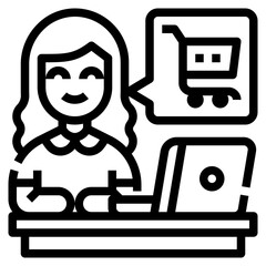 shopping online outline icon