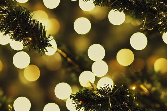 Christmas Lights and Ornaments Seamless Holiday Texture Pattern Tiled Repeatable Tessellation Background Image