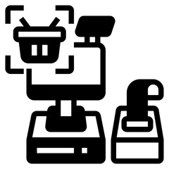cashier machine glyph icon