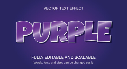 Editable 3d text effect, purple style text effect